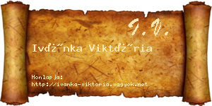 Ivánka Viktória névjegykártya